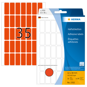 Herma Vielzweck-Etiketten rot 12x30mm 1.120Et.