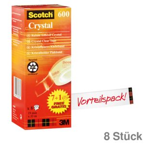 Scotch Klebeband Crystal transparent 19 mm x 33 m 8St.