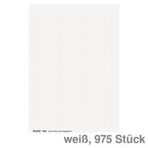 Leitz Beschriftungsschilder Alpha , 4-zeilig weiß 60x21mm 975St.
