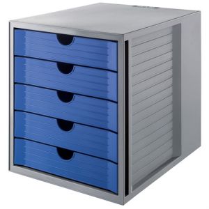Han Schubladenbox Karma blau/grau 5 geschlossene Schübe