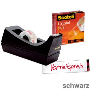 Scotch Tischabroller C38 schwarz inkl. 1 Rolle Clear (19mm x 10m)