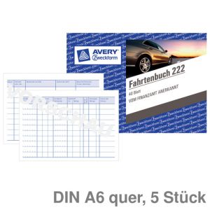 Avery Zweckform Formularbuch: Fahrtenbuch A6 40 Blatt 5St.