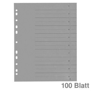 Trennblätter A4 grau 240x300mm 100Bl.