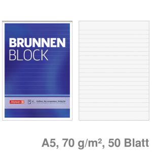 Brunnen Briefblock A5 Brunnen Block liniert 70 g/m² 50Bl.