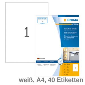 Herma Etiketten A4 Special Folie weiß 210 x 297 mm 40Et.