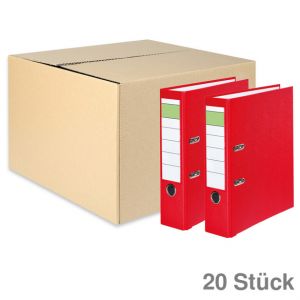 Ordner PP Grüner Balken rot 80 mm 20St.