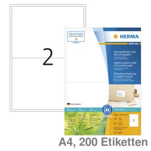 Herma Universal-Etiketten A4 Special , Recycling weiß 199,6x143,5mm 200Et.