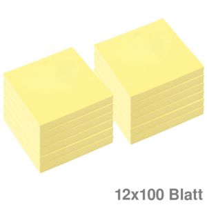 Haftnotizen gelb 75x75mm 12x100Bl.