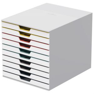 Durable Schubladenbox Varicolor weiß / mehrfarbig 10 geschlossene Schübe