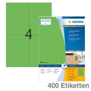 Herma Universal-Etiketten A4 Special grün 105x148mm 400Et.