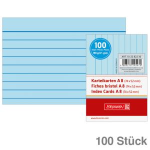 Brunnen Karteikarten A8 blau liniert 100St.