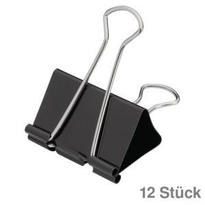 Foldback-Klammern schwarz 15mm 12St.