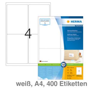 Herma Universal-Etiketten A4 Premium weiß 99,1x139mm 400Et.