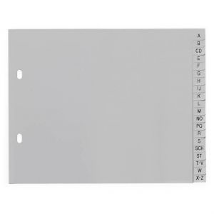 PP-Register 2/3 A4, A-Z grau 225 x 180 mm