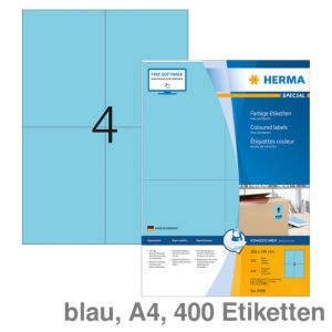 Herma Etiketten A4 Special blau 105x148mm 400Et.