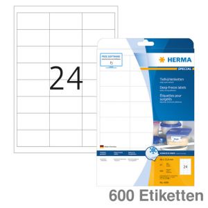 Herma Tiefkühl-Etiketten A4 Special weiß 66x33,8mm 600Et.