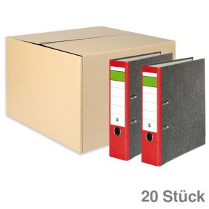Ordner Wolkenmarmor Grüner Balken rot 80 mm 20St.