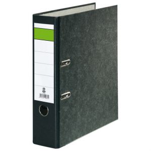 Ordner Wolkenmarmor Grüner Balken schwarz 80 mm