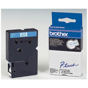 Brother Schriftband TC weiß / blau 12mmx7,7m