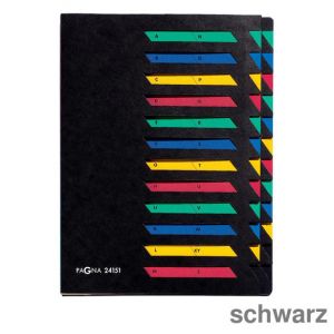 Pagna Ordnungsmappe A4, mit dehnbaren Rücken schwarz 24 Fächer
