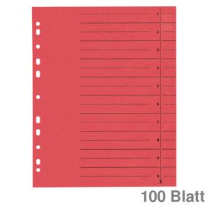 Trennblätter A4 rot 240x300mm 100Bl.