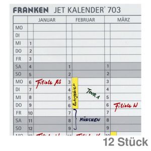 Franken Datumstreifen transparent 140x420mm 12St.