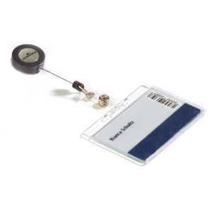 Durable Namensschilder Hartbox , mit Rollhalter 54x85mm