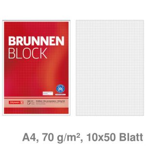 Brunnen Briefblock A4 Brunnen Block , Recyclingpapier kariert 70 g/m² 50Bl. 10St.