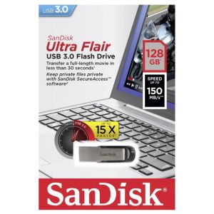 SanDisk USB-Stick 3.0 Ultra Flair silber/schwarz 128GB