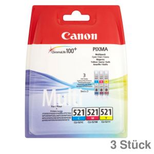 Canon Tintenpatrone CLI-521,Multipack CMY 3St.