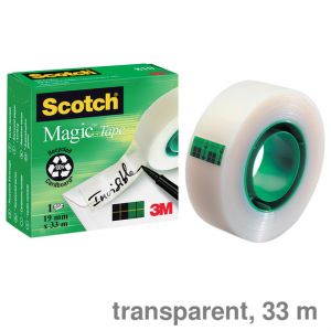 Klebeband transparent 19mm x 33m mit Kerndurchmesser 25mm, 8 Stk.