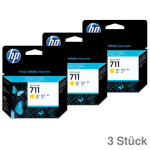 HP Tintenpatrone 711, Sparpack gelb 29ml 3St.