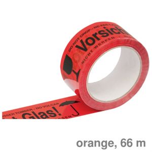 Markierungsklebeband Vorsicht Glas orange 50mmx66m