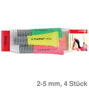 Stabilo Textmarker Neon mehrfarbig 2-5mm 4St.
