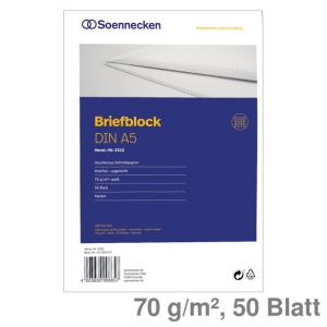 Soennecken Briefblock A5 kariert 70 g/m² 50Bl.