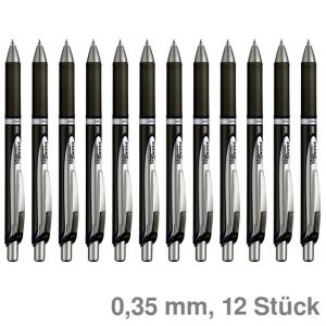 Pentel Gelroller EnerGel XM BLP77 schwarz 0,35 mm 12St.