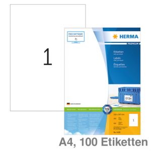 Herma Universal-Etiketten A4 Premium weiß 210x297mm 100Et.