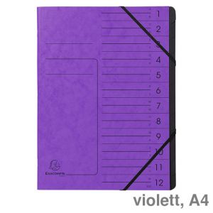Exacompta Ordnungsmappe A4 Colorspan violett 12 Fächer