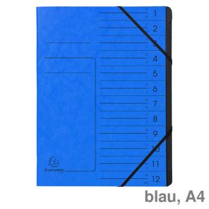 Exacompta Ordnungsmappe A4 Colorspan blau 12 Fächer