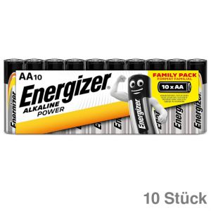 Energizer Batterie Alkaline Power Mignon, LR06, AA 1,5V 2.850mAh 10St.