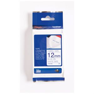 Brother Schriftband TZe, nicht laminiert weiß / blau 12 mm x 3 m