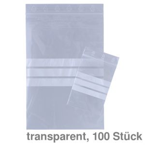 Soennecken Druckbandbeutel mit Beschriftungsfeld transparent 200 x 300mm 100St.