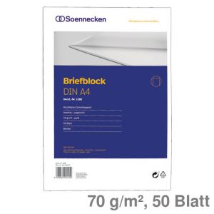 Soennecken Briefblock A4 blanko 70 g/m² 50Bl.