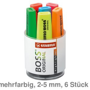 Stabilo Textmarker Boss Original mehrfarbig 2-5 mm 6St.