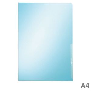 Leitz Sichthüllen A4 Premium, geschweißte Unterkante blau glasklar, 150 my