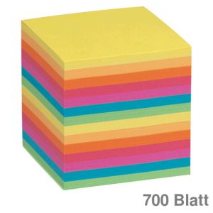 Zettelbox-Nachfüllpackung, mehrfarbig 90x90mm 700Bl.