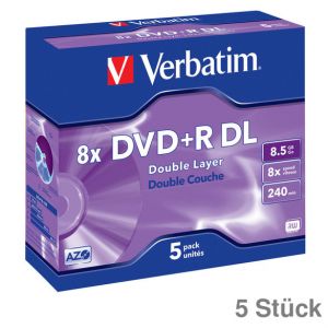 Verbatim DVD+R DL 8,5GB Jewel Case 5St.