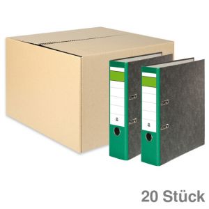 Ordner Wolkenmarmor Grüner Balken grün 80 mm 20St.