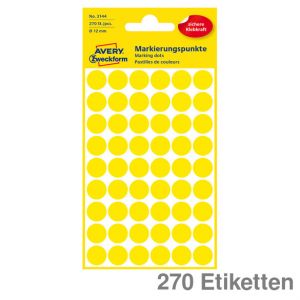 Avery Zweckform Markierungspunkte gelb Ø12mm 270Et.
