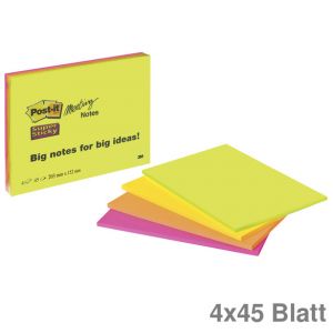 Post-it Haftnotizen Meeting Notes mehrfarbig 203x152mm 4x45Bl.